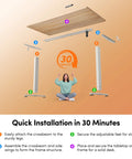 Upgrade Your Home Office With This CubiCubi 55 X 28 Electric One Piece Standing Desk In Rich Maple Finish, installation guide layout.