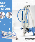 Electric Portable Patient Lift With Folding Design Ultra Lightweight About 70 Lb Frame 340 Lb Capacity Battery Powered