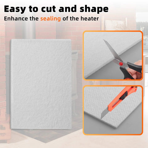 Gasket paper sheet, 7 x 10 inches, 1/8 inch thick, ceramic fiber alternative for high-temperature seals
Side view of white gasket paper sheet showing 1/8 inch thickness, 7 x 10 inches
Close-up of scissors cutting white gasket paper sheet, textured surface
Close-up of utility knife cutting white gasket paper sheet, textured surface