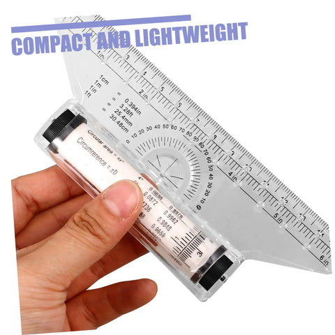 Badass Transparent Rolling Ruler And Drafting Kit For Slick Parallel Lines Precise Protractor Angles Smooth Arc Tracing Multi Function Layout Tool 2 Pack For Creators, showing protractor and ruler.