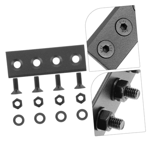 Super Heavy Duty Sliding Barn Door Hardware Track Connector Adapter for Quick Repair and No Fuss Install, black steel components