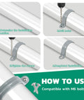 Heavy Duty 1 Inch Pvc Pipe Straps 16 Pack 2 Hole Plastic Conduit Clamps installation guide for secure wall mounting.