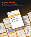 Must-Have Portable Carbon Monoxide Detector interface showing event records, alarm settings, and measurement readings for all environments