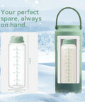 Solid Backup 11 Oz Breastmilk Storage Bottles Compatible With Momcozy Coolers And Narrow Neck Baby Bottle For Pumping Bpa Free No Drama Stash Mom Vetted Nursing Essentials Two Pack displayed with dimensions in snowy environment.