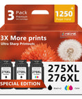 Three Pack Canon PG 275XL CL 276XL Ink Cartridges Replacement For Canon TS3522 TS4720 TS4700 TS4722 TS3500 TS3520 Printer