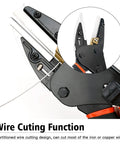 Close-up of Heavy Duty All Purpose Scissors And Utility Cutter with 6 in 1 Function cutting iron wire