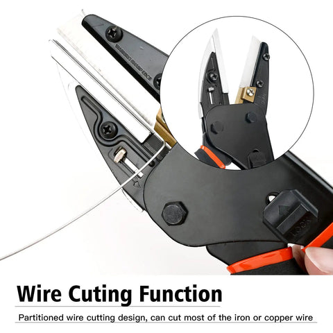 Close-up of Heavy Duty All Purpose Scissors And Utility Cutter with 6 in 1 Function cutting iron wire