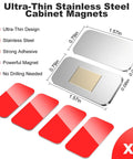 Six Pack No Drill Magnetic Cabinet Catches Ultra Thin Stainless Steel With Extra Strong Adhesive dimensions and features