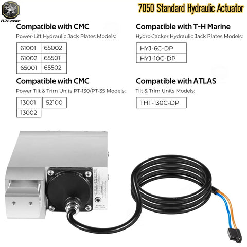 12V Self-Contained Marine Hydraulic Actuator For Jack Plates And Tilt And Trim Systems 5 Inch Stroke Heavy-Duty Replacement Unit