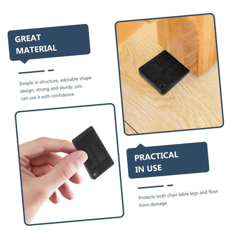 20Pcs Furniture Leveling Shims Set No Fuss Quick Install Durable Plastic Floor Protectors under table leg and in hand