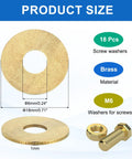 18 Pack Brass Flat Washers Kit M6 Crush Washers Assortment 6mm ID 18mm OD 1mm Thick For Bolts Screws Machinery Repair