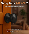 Matte Black Passage Interior Door Knob Set Heavy Duty Easy Install Reversible for Bedroom Bathroom and Closets on wooden door
