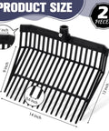 Replacement 18 Tine Manure Fork Head 2 Pack With Screws And Nuts Beefy Pitchfork Rake For Horse Manure Grass And Hay Cleanup Black Fits 1 Inch Handles with dimensions diagram.