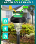 Seven Pack Solar Pathway Lights With RGB Color Changing And A Lit Warm White Glow IP67 Waterproof Outdoor LED Path Light with solar panel detail