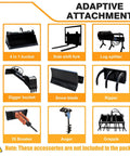 Adaptive attachments for Mini Triangular Track Skid Steer Loader With 23HP Gas Engine And 46 Inch Bucket Stand On Crawler Machine