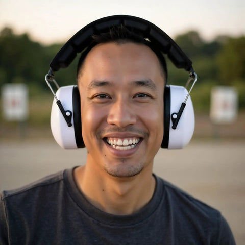 37 dB NRR Safety Earmuffs For Shooting And Industrial Use With Ultra Comfort Padded Headband, Maximum Hearing Protection For Loud Environments, Range Or Shop, Durable White Earmuffs That Block Noise And Keep You Focused