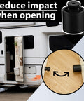 Low Profile Trailer Door Holder Kit With Rubber Bumpers Four Sets for RVs and Campers reducing impact while opening