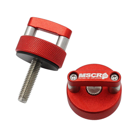 Red Beefy Billet Aluminum Hard Top Quick Removal Fastener Thumb Screw Integrated D Ring for Jeep Wrangler JK 2007 to 2018