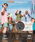 People enjoying outdoor gathering with 88.8Wh Portable Power Station For Camping And Off Grid Living With 150W AC And 30W USB C in use.