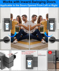 Anti Theft Doorbell Mount, All Metal No Drill Camera Door Mount With USB-C Charging Port, installed on inward-swinging door