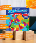 World Map Geography Puzzle For Kids 68 Piece Educational Puzzle Game Learn Countries Capitals States And Provinces Box Cover