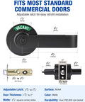 Heavy Duty Dual Pack Bathroom Lock With Vacant Occupied Sign For Door Handle Commercial Grade Restroom Knob Perfect AirBnb Mall Office Usage, matte black adjustable latch