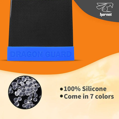 Paddle Tip Protector Silicone Guard For IDBF Approved Paddles in blue, showing texture and silicone material details.