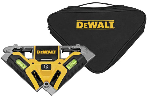 33 Foot Laser Square With Rugged Aluminum Base, Triple Bubble Vials, IP54 Dust And Water Resistant, Mounting Pins Included, Yellow Laser Level