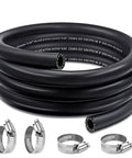 Coiled Five Eighth Inch Heater Hose, 10 Feet Long EPDM with clamps, SAE J20R3 D2, for water, antifreeze, fuel systems, 100 PSI.