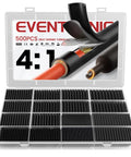 Four To One Heat Shrink Tubing Kit With Adhesive Lined Dual Wall Marine Grade Waterproof Tubing For Wires, 500 Pcs, case