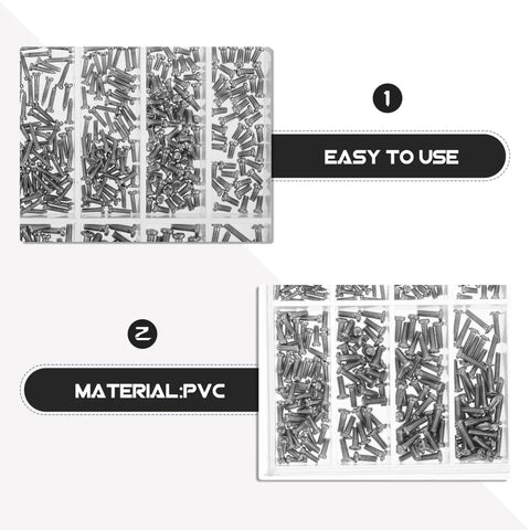 Heavy Duty Stainless Steel Eyeglass Repair Screws Kit With Slick Magnetic Screwdriver And 1000 Piece Legit Watch Hardware Set For Quick Fixes shown in storage box.