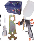 Pro Hvlp Spray Gun With 1.2Mm Needle And 250Ml Reservoir For Auto Paint And Clear Coat Sporting A Comfy Handle And Zero Drama Cleanup For Totally Slick Garage Shop Results Always with accessories.
