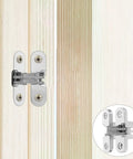 Concealed Folding Cross Hinge for Wooden and Wardrobe Doors Stainless Steel with Easy Install Hidden Pivot Design Close-up View