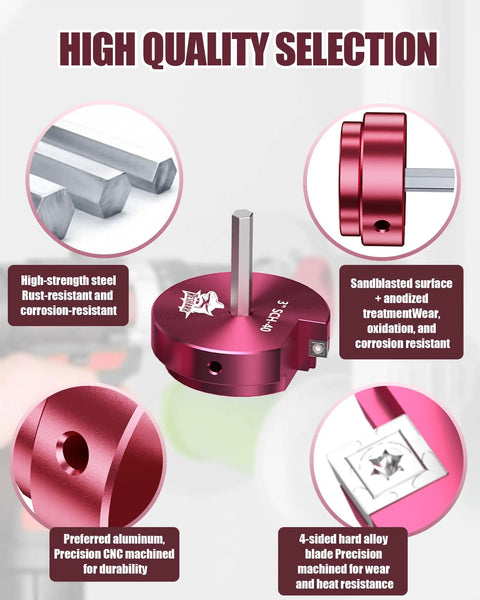 High-quality red alloy piece from 9-Piece PVC Pipe Reamer Kit With Fitting Saver And Socket Saver Plumbing Tool Set.