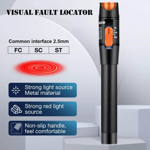 Pro Grade Visual Fault Locator For Fiber Optic Cables With 10 To 20 Kilometers Output Red Light VFL Pen Style Tester displayed