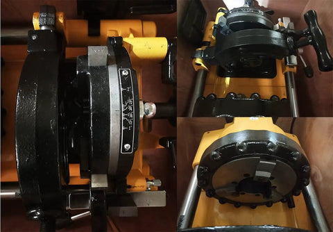 Job Site Ready Electric Pipe Threader Machine With 220V 750W Motor And 1/2 To 2 Inch NPT Dies close-up view of cutting head