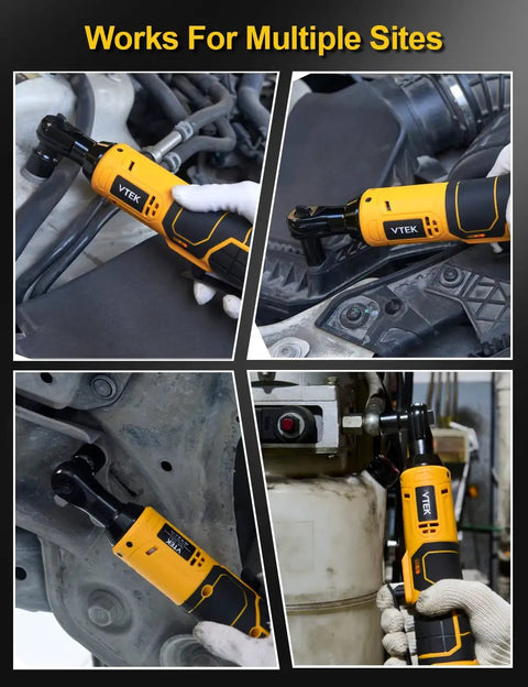 Cordless Three Eighths Inch Ratchet Wrench 16.8V Power Tool with 40 Ft-Lbs Torque at 400 RPM in various mechanical repairs