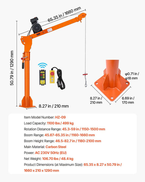 Heavy Hitter Electric Pickup Truck Crane Featuring A 3500 Pound Electric Winch And 360 Degree Swivel Folding Hoist For Real World Job Site Material Hauling