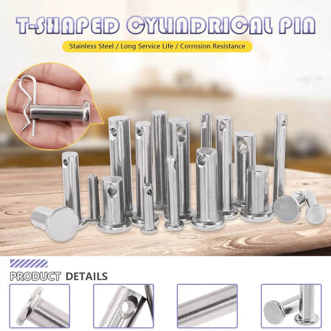 122 Piece 304 Stainless Steel Clevis Pin And Cotter Pin Fastener Kit With M3 M4 And M5 Sizes And Zinc Plated Clips For Hitch Pins