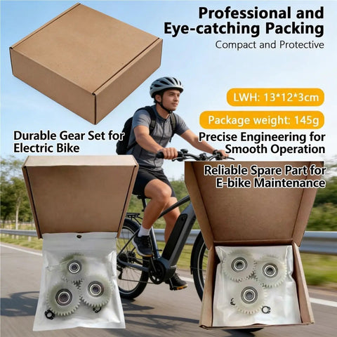 Beefy E Bike Motor Gear Set With Planetary Drive 36 Tooth Nylon Gear 38Mm Outer Diameter 12Mm Thick 8Mm Bearings packaged