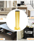 Top Tier Adjustable Aluminum Furniture Legs Sweet Gold Finish in living space, suitable for Sofa, Table, Cabinet, Nightstand.