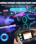 OBD2 Diagnostic Tool And Code Reader For All OBDII Cars 1996 And Up, Real Time Data display with sports car emitting smoke