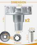 Dimensions of 2 Pack Heavy Duty Outdoor Faucet Handle Repair Kit For RK 14 17MH Replacement, including metal handles and screws