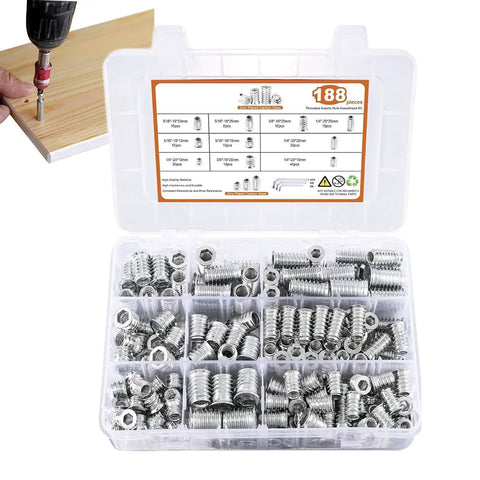 Built Tough Wood Threaded Insert Socket Bolts With Hex Wrench For No Sweat Pre Drilled Frame Assembly, assorted bolts in case.