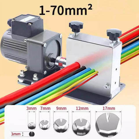 Heavy Duty Electric Wire Stripping Machine 150-250W Industrial Power Tool For Copper Recycling Automatic Stripper Cutter For Wires 3-17mm Cable Peelers Aluminum Alloy Construction High Efficiency with multiple wire colors and sizes.