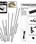 Black LED Recessed Lighting Kit With Dope 8 Piece 3000K Warm White Wall Panel Lights package contents and sizes
