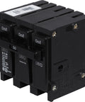 BR350 50 Amp 3 Pole Circuit Breaker For 120 And 240 Volt Systems, 3 By 3 By 3 Inch Size, BR Series Heavy Duty Electrical Breaker