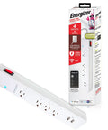 Smart Wi Fi Power Strip Surge Protector With Four Outlets Two USB Ports Keeps Your Gear Fully Charged A Real Game Changer For Smart Homes Featuring Voice Commands And Totally Hassle Free App Scheduling image with white design, four outlets, two USB ports.