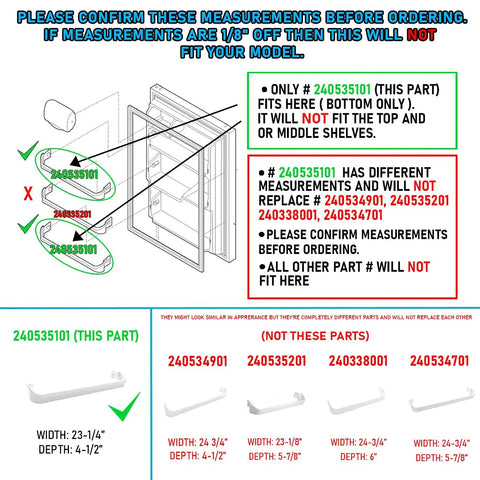 Door Bar Rack 240535101 For Frigidaire And Kenmore Refrigerators Durable Upgrade Replacement Part With Easy Install And Long Lasting Build Compatible AP3214801 948956 AH735091 EA735091 PS735091