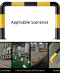 Heavy Duty Industrial Guard Rail With U Shaped Anti Collision Bar Floor Mounted Bolt In Installation Yellow With Black Stripe Durable Steel Shield for parking areas and warehouses.